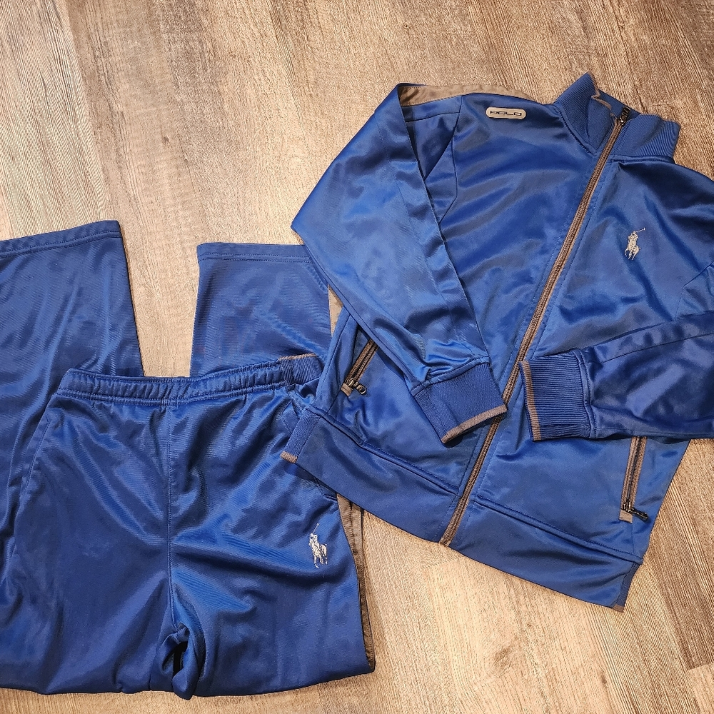 Boys Polo Ralph Lauren 2 piece track suit. Royal blue/grey